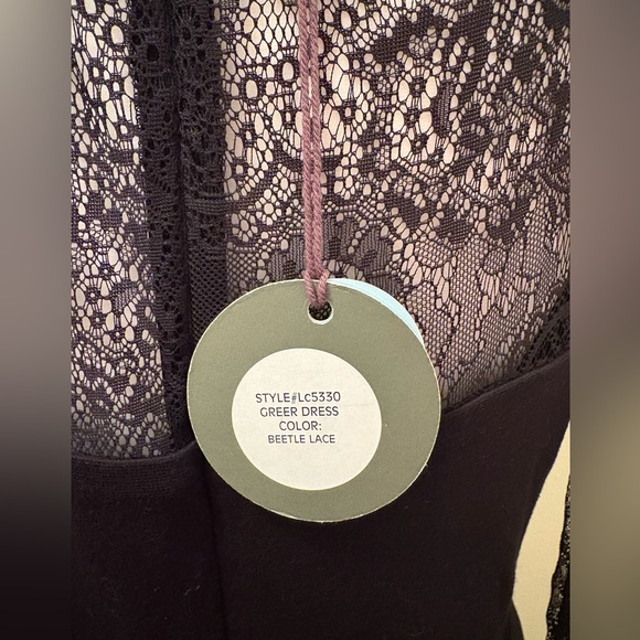 NEW Small Eva Franco by Anthropologie Greer Illusion Black Lace Dress Size 8 - Picture 9 of 16